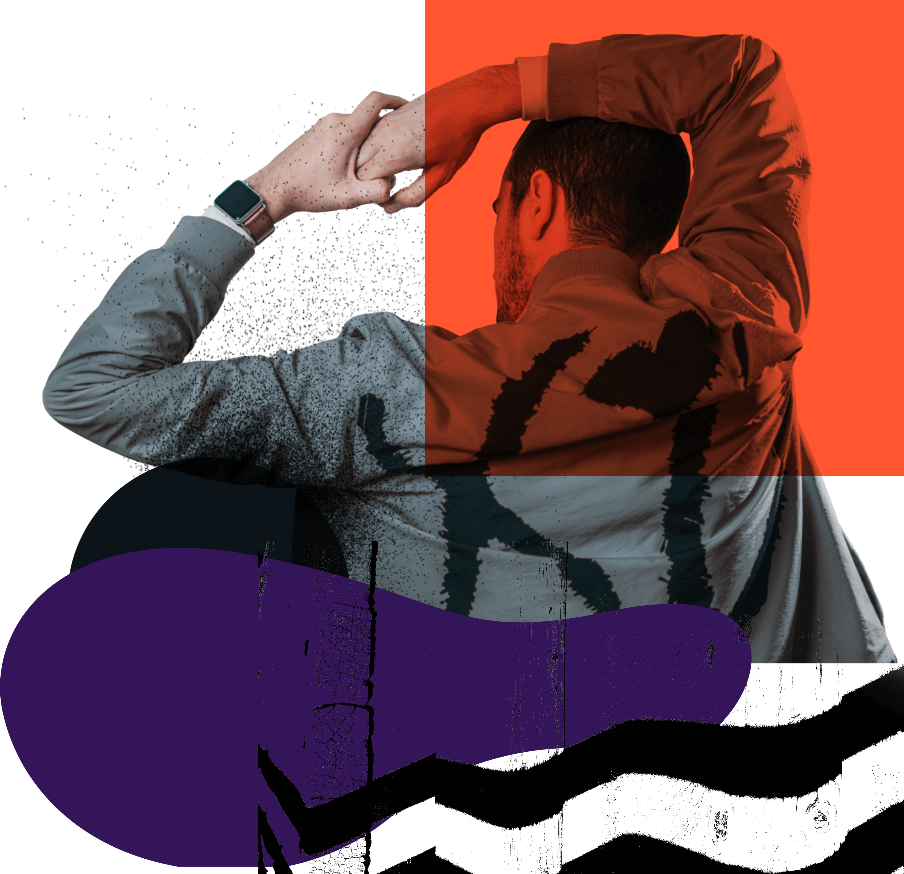 man's back with lots of patterns